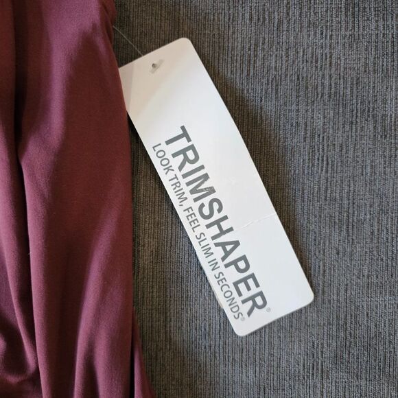 TrimShaper Women's High Neck Handkerchief-hem Tankini Side Tie Swim Top size 14 - Picture 4 of 13